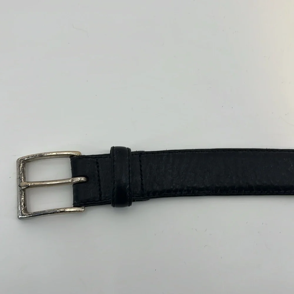 FOSSIL Black Leather Belt with Silver Tone Buckle & Tip - Men’s size 38